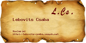 Lebovits Csaba névjegykártya